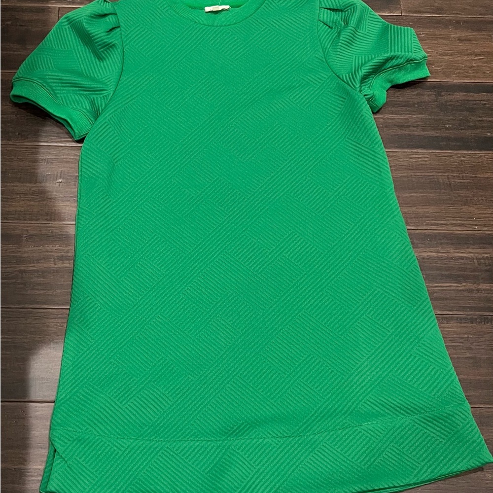JODIFL Green Textured Midi Dress